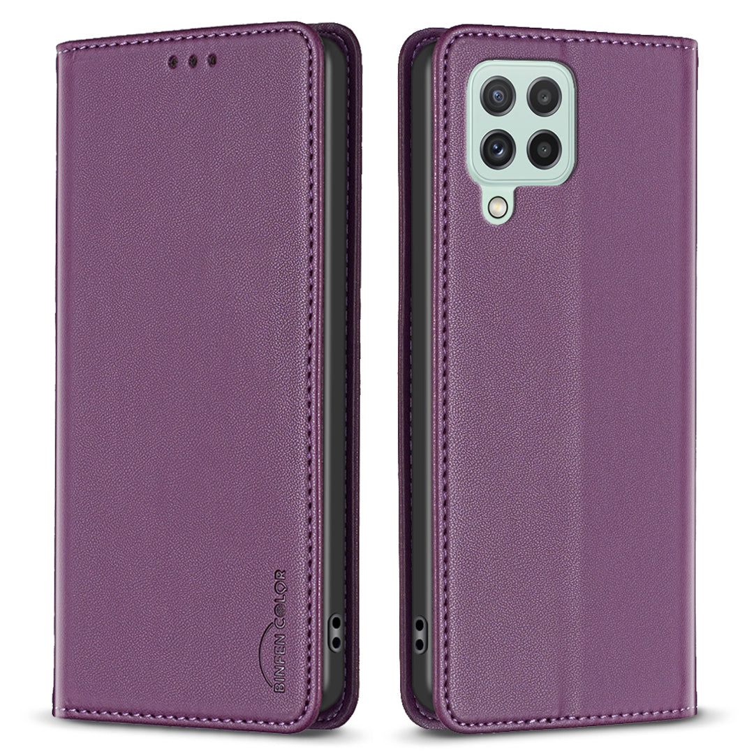 BINFEN COLOR BF18 For Samsung Galaxy A22 4G (EU Version) Phone Case with Card Holder PU Leather Stand Flip Cover BINFEN COLOR BF18 For Samsung Galaxy A22 4G (EU Version) Phone Case with Card Holder PU Leather Stand Flip Cover